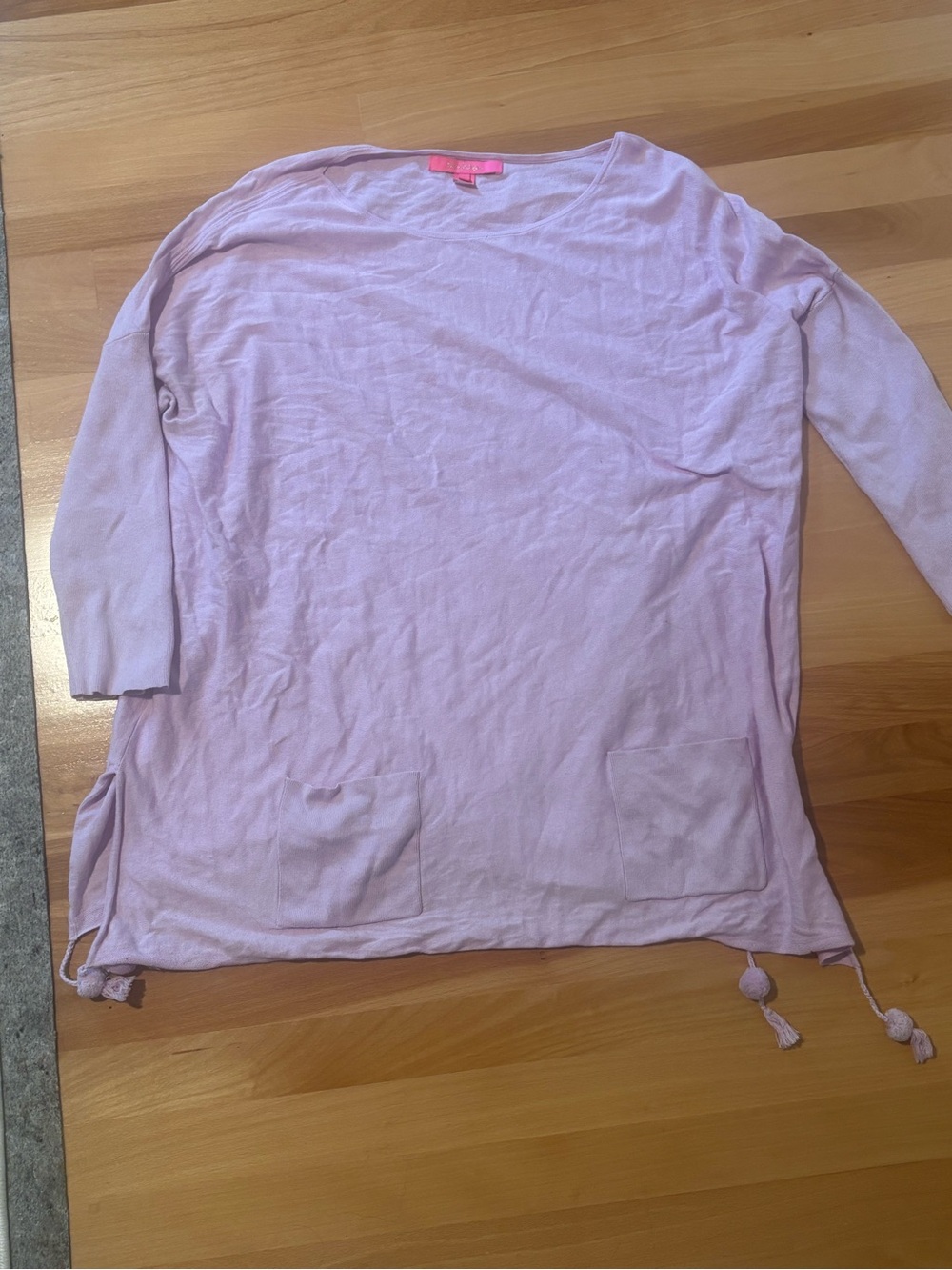 Light Purple/pink Long Sleeve Knit Top with Pockets